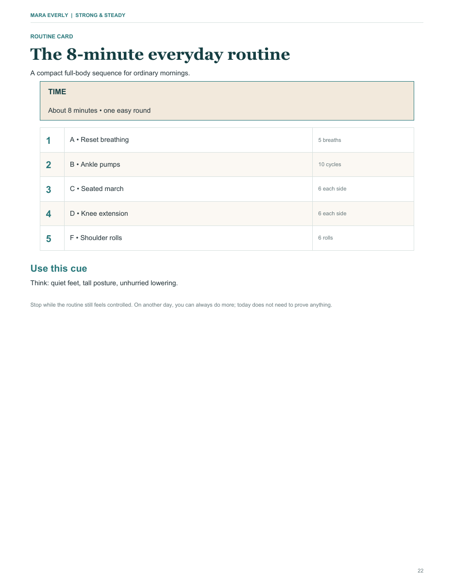 Sample routine page